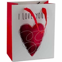 Пакет подарочный бумажный 18*24см I love you 2-315 Без бренда