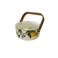 Фруктовница керамическая с ручкой 15,8см 7997-48