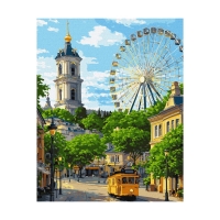 Набор для росписи по номерам 40*50см. Колесо и колокольня KHO6472
