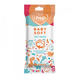 Салфетки влажные iFresh детские с экстрактом хлопка 15шт iF-45131960