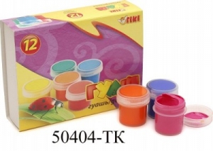 Гуаш 12кол 120мл TIKI картонна уп. 50404-ТК