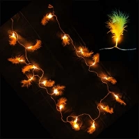 Гирлянда по эл. LED Перья 4,5м микс.