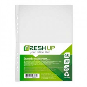 Файл А4 30мкм 100шт глянцевый Fresh Up FR-20-30