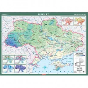 Карта Украины Климат М1:1 млн картон 1801