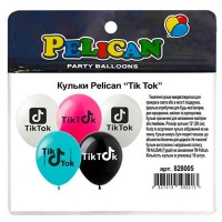 Повітряна куля 12' (30 см)  "ТІК ТОК" 1-стор., Pelican 10шт/уп 828005
