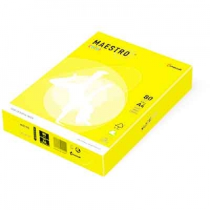 Бумага цветная А4 500л Maestro Color желтый Neon 80г/м2 Yellow