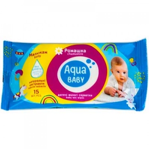 Салфетки влажные 15шт Aqua Baby chamomile 6978 5014