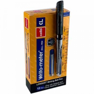 Ручка кулькова чорна 10км Cello Writo-meter CL-8048  10-8, 1-182, 8-11 (21598) 