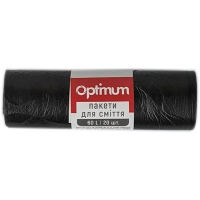 Пакети для сміття 60л*20шт 60*70см чорні OPTIMUM (60шт/ящ) 6237 8240