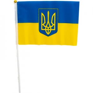 Флажок 14*21см УКРАИНА ГЕРБ 3-205 (24724) Цена за уп 12шт